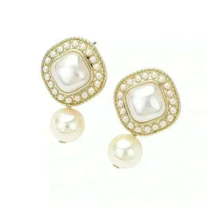 Pearl Dangle Cluster Earrings